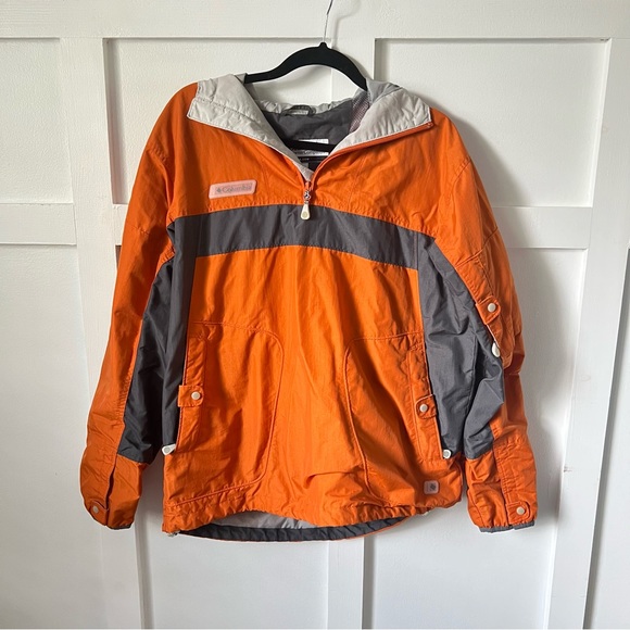 Columbia Medium pullover outerwear orange grey top EUC - Picture 6 of 9